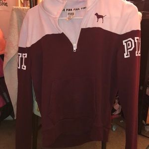 Burgundy Victoria’s secret zip up hoodie